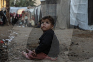 Gaza refugees in shelters during harsh winter