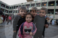Gaza refugees in shelters during harsh winter