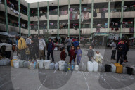 Gaza refugees in shelters during harsh winter