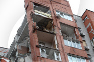 Apartment block damaged by Russian missile attack in Dnipro