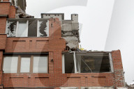 Apartment block damaged by Russian missile attack in Dnipro
