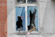 Apartment block damaged by Russian missile attack in Dnipro