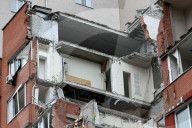 Apartment block damaged by Russian missile attack in Dnipro
