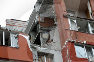 Apartment block damaged by Russian missile attack in Dnipro
