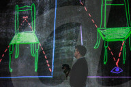 David Hockney installation "Bigger & Closer (not smaller & further away)" at Factory International in Manchester, UK.