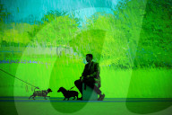 David Hockney installation "Bigger & Closer (not smaller & further away)" at Factory International in Manchester, UK.