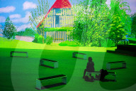 David Hockney installation "Bigger & Closer (not smaller & further away)" at Factory International in Manchester, UK.