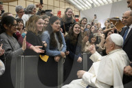Papa Francesco durante l'udienza generale del mercoledi