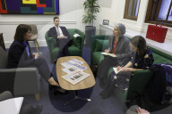 Rachel Reeves UK Chancellor of the Exchequer meets with business leaders