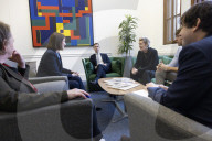 Rachel Reeves UK Chancellor of the Exchequer meets with business leaders