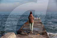 Odesa beach in winter