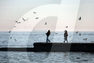 Odesa beach in winter