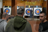 Archery training session for Ukrainian war veterans in Lviv