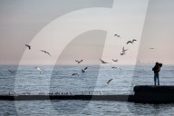 Odesa beach in winter