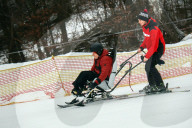 Ukrainian war veterans visit adaptive skiing training session in Kyiv