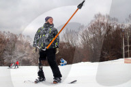 Ukrainian war veterans visit adaptive skiing training session in Kyiv