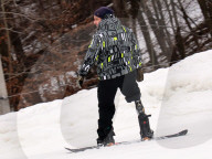 Ukrainian war veterans visit adaptive skiing training session in Kyiv