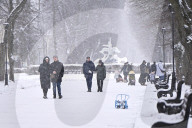 Stryiskyi Park in Lviv in winter