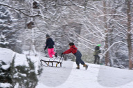 Stryiskyi Park in Lviv in winter