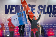 Yoann Richomme, skipper de l'Imoca Paprec-Arkea est arrivé 2ème du Vendée Globe 2024-2025 en 65j 18h 10min et 02 sec aux Sables d'Olonne
