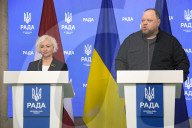 Joint briefing of parliamentary speakers of Ukraine and Latvia