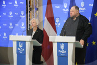 Joint briefing of parliamentary speakers of Ukraine and Latvia