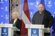 Joint briefing of parliamentary speakers of Ukraine and Latvia