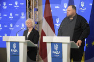 Joint briefing of parliamentary speakers of Ukraine and Latvia