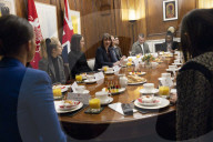 Rachel Reeves UK Chancellor of the Exchequer holds an Entrepreneurs Business Breakfast