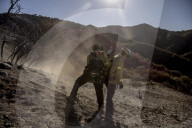 Firefighters battle Los Angeles area wildfires