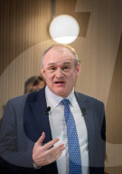 Sir Ed Davey MP Leader of the Liberal Democrats Party speech, London, UK.