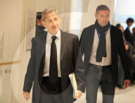 Brice Hortefeux et 11 autres prévenus arrivent au tribunal de Paris pour leur procès pour des accusations de financement illégal de la campagne présidentielle victorieuse de 2007 par Mouammar Kadhafi