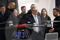 Volodymyr Zelenskyy and Keir Starmer inspect Ukrainian-made drones
