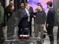 Volodymyr Zelenskyy and Keir Starmer inspect Ukrainian-made drones