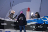 Sébastien Simon, skipper de l'Imoca Groupe Dubreuil, 3eme du Vendée Globe 2024-2025 en 67j 12h 25min et 37sec aux Sables d'Olonne