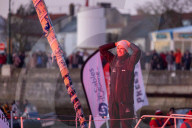 Sébastien Simon, skipper de l'Imoca Groupe Dubreuil, 3eme du Vendée Globe 2024-2025 en 67j 12h 25min et 37sec aux Sables d'Olonne