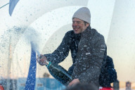 Sébastien Simon, skipper de l'Imoca Groupe Dubreuil, 3eme du Vendée Globe 2024-2025 en 67j 12h 25min et 37sec aux Sables d'Olonne