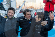 Sébastien Simon, skipper de l'Imoca Groupe Dubreuil, 3eme du Vendée Globe 2024-2025 en 67j 12h 25min et 37sec aux Sables d'Olonne