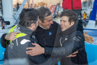 Sébastien Simon, skipper de l'Imoca Groupe Dubreuil, 3eme du Vendée Globe 2024-2025 en 67j 12h 25min et 37sec aux Sables d'Olonne