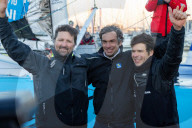 Sébastien Simon, skipper de l'Imoca Groupe Dubreuil, 3eme du Vendée Globe 2024-2025 en 67j 12h 25min et 37sec aux Sables d'Olonne