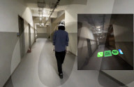 Using foot movements to order coffree from an app