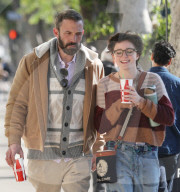 PREMIUM EXCLUSIVE Ben Affleck's Dour Mood Is Contrasted By Fin's Joyous Demeanor