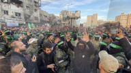 Palestinians view handover of Israeli hostages to ICRC