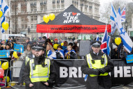 Pro Israel counter rally in Whitehall, London, UK.
