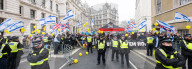 Pro Israel counter rally in Whitehall, London, UK.