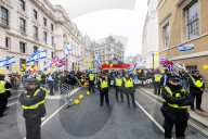 Pro Israel counter rally in Whitehall, London, UK.