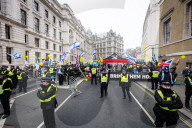 Pro Israel counter rally in Whitehall, London, UK.