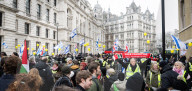Pro Israel counter rally in Whitehall, London, UK.
