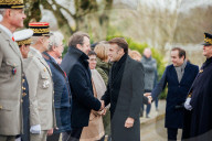 Le président de la République française Emmanuel Macron présente ses voeux aux forces armées à Cesson-Sévigné, au Commandement de l’Appui Terrestre Numérique et Cyber