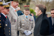 Le président de la République française Emmanuel Macron présente ses voeux aux forces armées à Cesson-Sévigné, au Commandement de l’Appui Terrestre Numérique et Cyber